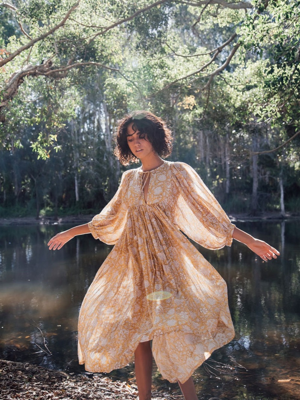 Daughters of India Kyra Midi Dress in Cumin